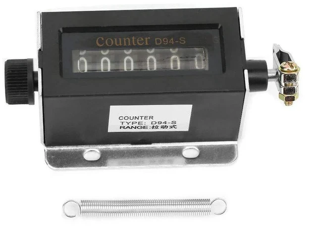 Main image of 6 Digit Mechanical Counter,D94-S 0- Resettable Mechanical Pulling Counter,Return to Zero Rotation Count and Cycle Count Reset Mode,for Cumulative Records of Sports Equipment