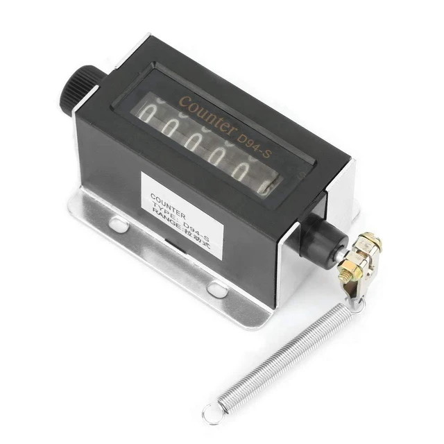 Alt view image 2 of 7 - 6 Digit Mechanical Counter,D94-S 0- Resettable Mechanical Pulling Counter,Return to Zero Rotation Count and Cycle Count Reset Mode,for Cumulative Records of Sports Equipment