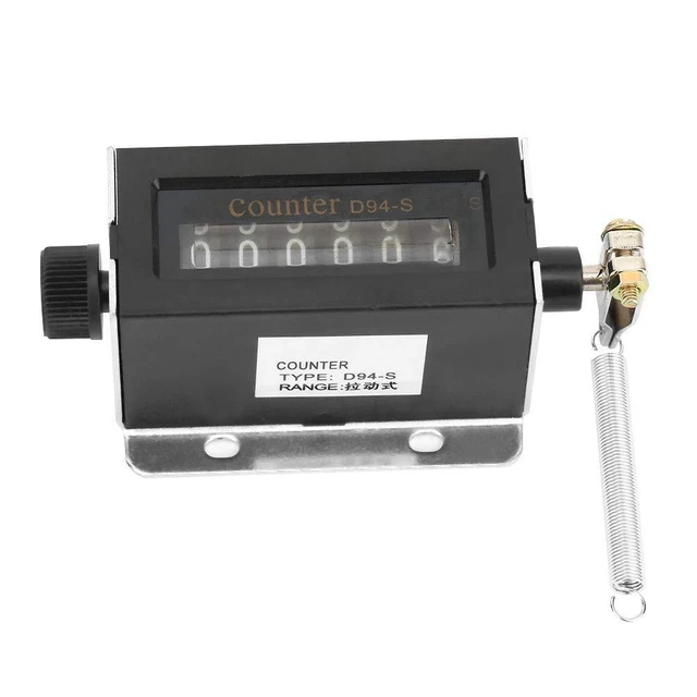 Alt view image 3 of 7 - 6 Digit Mechanical Counter,D94-S 0- Resettable Mechanical Pulling Counter,Return to Zero Rotation Count and Cycle Count Reset Mode,for Cumulative Records of Sports Equipment