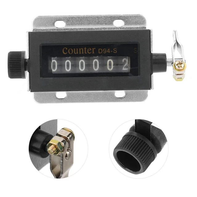 Alt view image 7 of 7 - 6 Digit Mechanical Counter,D94-S 0- Resettable Mechanical Pulling Counter,Return to Zero Rotation Count and Cycle Count Reset Mode,for Cumulative Records of Sports Equipment