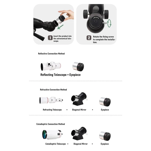 Alt view image 2 of 7 - 1.25 Inch SR4mm Eyepiece Telescope Accessory, Aluminum Alloy, Optical Glass, 31.5mm Interface Size, Ramsden Eyepiece, 4mm Magnification Length