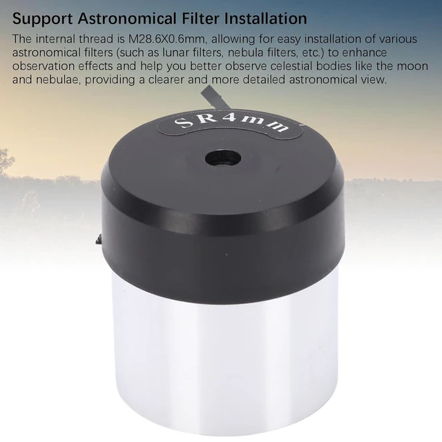 Alt view image 5 of 7 - 1.25 Inch SR4mm Eyepiece Telescope Accessory, Aluminum Alloy, Optical Glass, 31.5mm Interface Size, Ramsden Eyepiece, 4mm Magnification Length