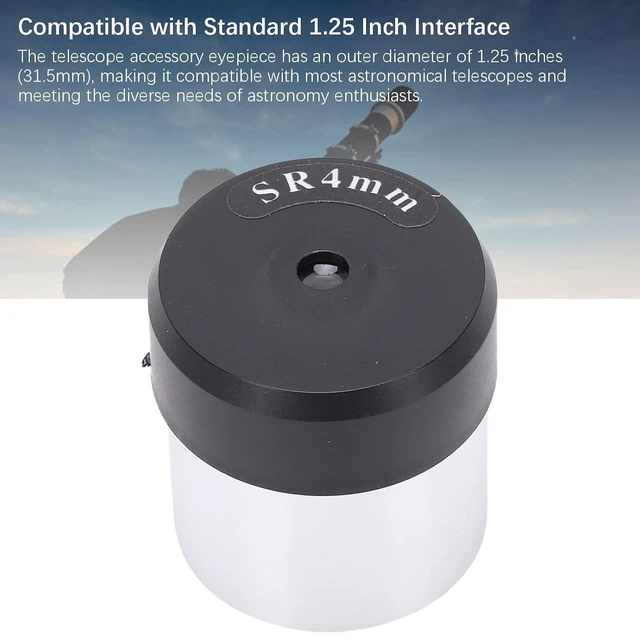 Alt view image 6 of 7 - 1.25 Inch SR4mm Eyepiece Telescope Accessory, Aluminum Alloy, Optical Glass, 31.5mm Interface Size, Ramsden Eyepiece, 4mm Magnification Length