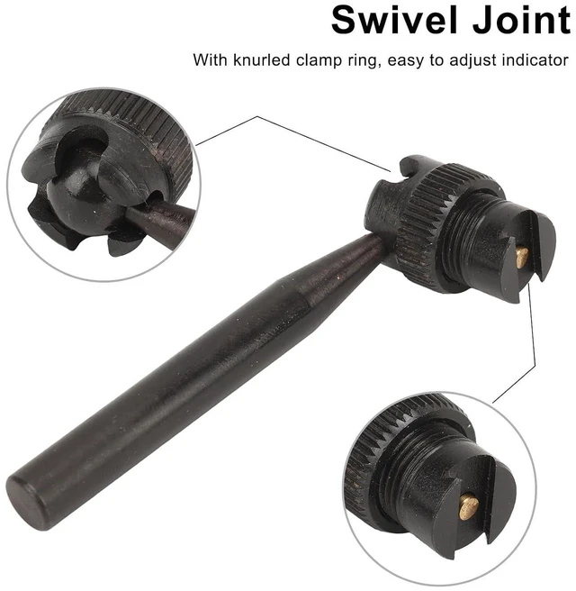 Alt view image 4 of 7 - Dovetail Indicator Holder, 8x70mm Dial Test Indicator Holder, Universal Dovetail Indicator Arm with Swivel Joint for Power Milling Machine Accessories