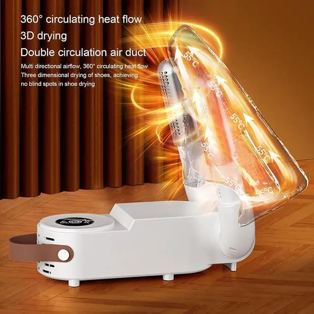 Alt view image 6 of 7 - Automatic Shoe Dryer, Wall Mounted Fast Drying Boot Dryer with Adjustable Angle Timer, Portable Foldable ElectricDryer for Wet Shoes, Sneakers, Travel Home Use (US Plug)