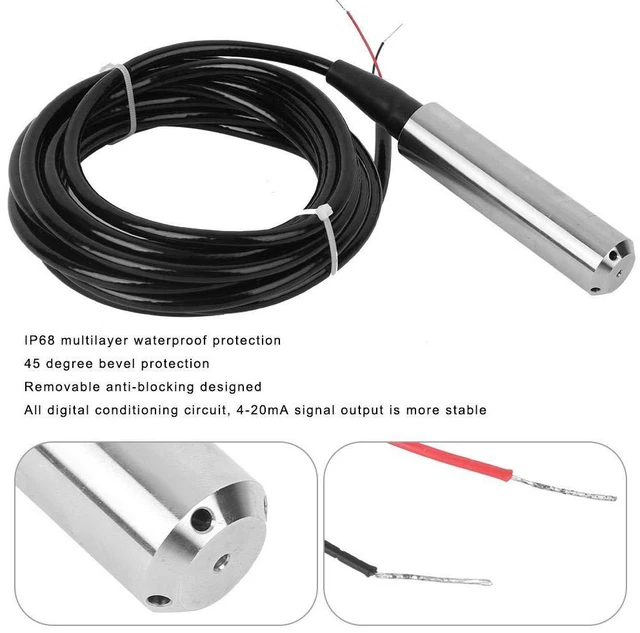 Alt view image 4 of 7 - 4-20mA Liquid Level Sensor12-32VDC Output Liquid Level Detector,Liquid Level Transmitter,for Water, Oil, etc(Measuring Range:0-2m)