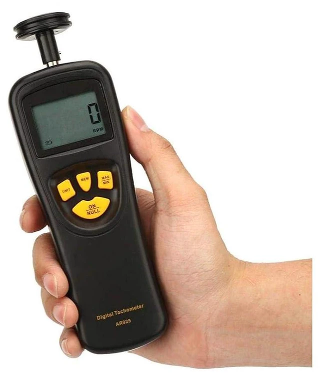 Alt view image 6 of 7 - Digital Tachometer,LCD Handheld Tachometer 0.5-19999RPM,High Tester Counter with/Min/Last Data Backlight Hold Functions