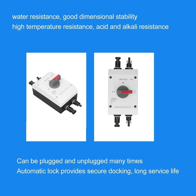 Alt view image 4 of 7 - Solar Combiner Box, 1500V DC 32A 4P IP66 Insulated Switch Professional Power Solar PV DC Switch for System RV Boats (Basic)