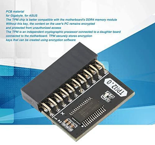 Alt view image 6 of 7 - TPM2.0 Encryption Security Module, GA 20-1 Pin 2 * 10P TPM Remote Card Encryption Security Board, Compatible with 2.0 System, for for