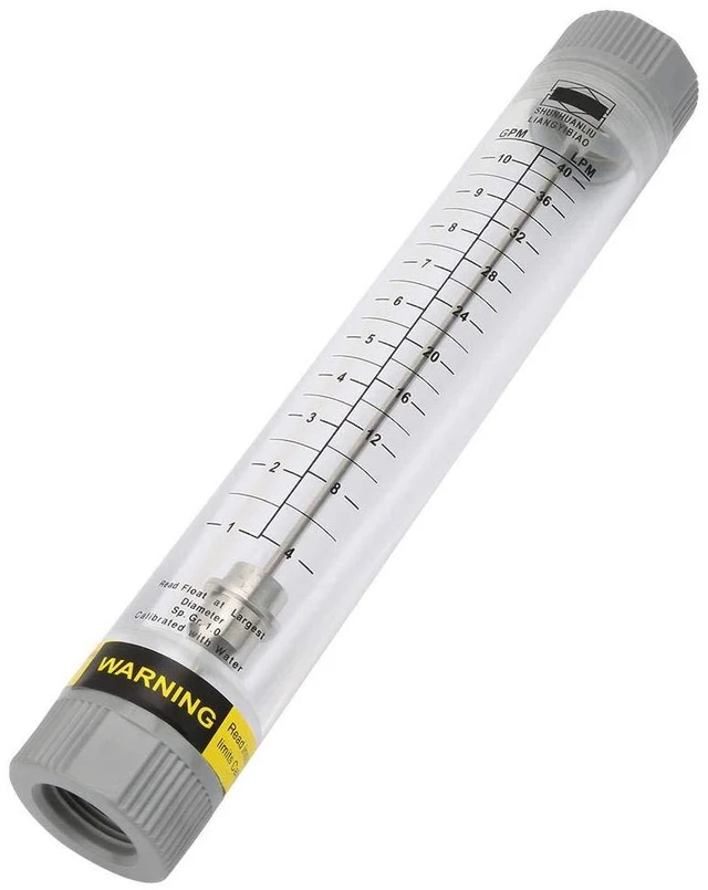 Alt view image 4 of 7 - G3/4inch Female Water Liquid Flowmeter,1-10GPM Tube Cylindrical Panel Type Meter,LZM-20G Flowmeter Instrument