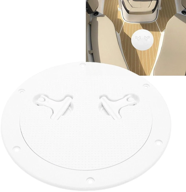 Alt view image 5 of 7 - 9in Round Boat Hatch Cover, Reinforced Non Slip Surface with Easy Grip Rotating Handles, Watertight Seal for Marine Deck Access on Boats Yachts RVs (White)