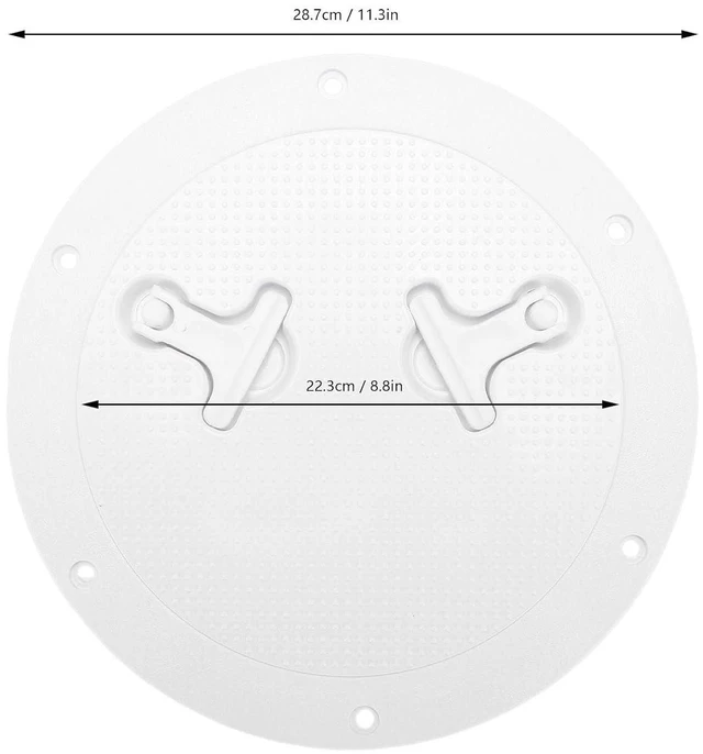 Alt view image 6 of 7 - 9in Round Boat Hatch Cover, Reinforced Non Slip Surface with Easy Grip Rotating Handles, Watertight Seal for Marine Deck Access on Boats Yachts RVs (White)