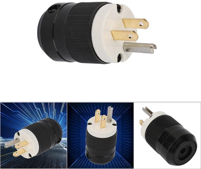 Alt view image 5 of 7 - Plug Replacement, 125V 50 to 60HZ 3 Poles Male Plug, Heavy Duty Professional US 3 Prong Plug Replacement, Convenient to use(15A 125V)