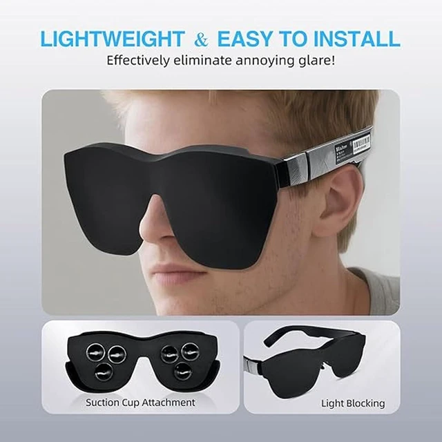 Alt view image 3 of 7 - AR Glasses Full Light Blocker, Universal Soft Silicone Lens Shade Blocks Ambient Light, with Foldable Lightweight Design, for Air 3S 2S One Pro Air2