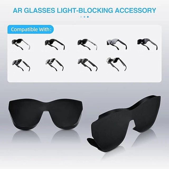 Alt view image 5 of 7 - AR Glasses Full Light Blocker, Universal Soft Silicone Lens Shade Blocks Ambient Light, with Foldable Lightweight Design, for Air 3S 2S One Pro Air2