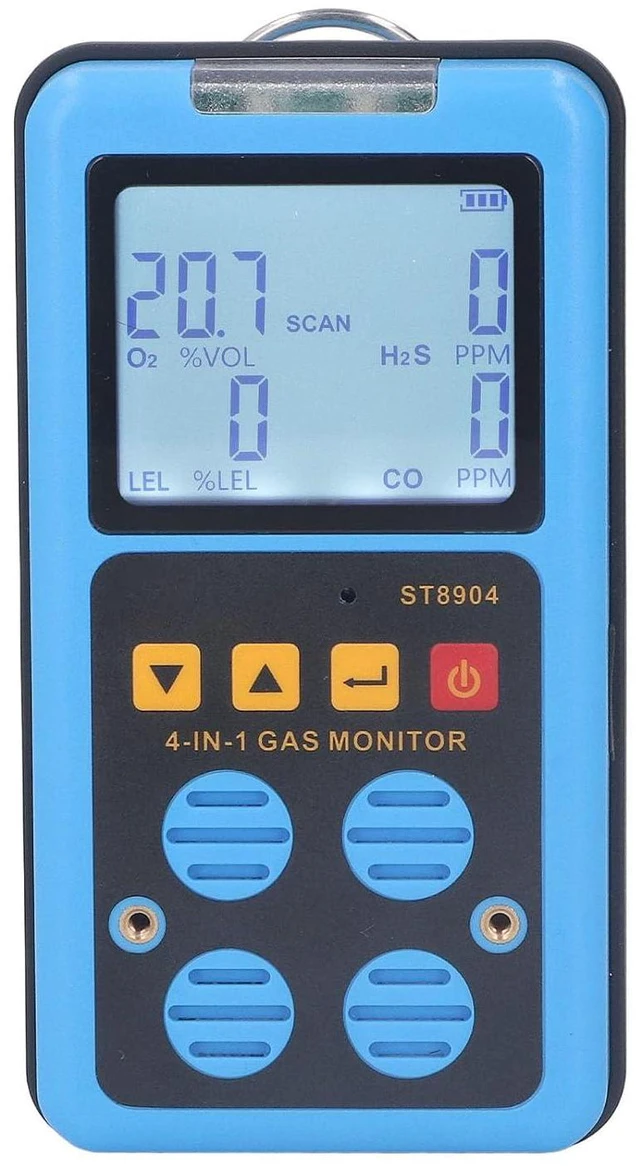 Main image of Gas Detector, 4 in 1 CO H2S O2 LEL Gas Monitor Meter Tester Analyzer with 3 Alarm Mode Sound Light Vibration Alarm, Rechargeable Backlit Display Air Quality Tester