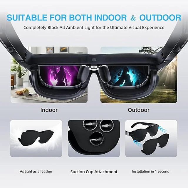 Alt view image 6 of 7 - AR Glasses Full Light Blocker, Universal Soft Silicone Lens Shade Blocks Ambient Light, with Foldable Lightweight Design, for Air 3S 2S One Pro Air2