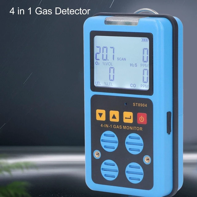 Alt view image 6 of 7 - Gas Detector, 4 in 1 CO H2S O2 LEL Gas Monitor Meter Tester Analyzer with 3 Alarm Mode Sound Light Vibration Alarm, Rechargeable Backlit Display Air Quality Tester