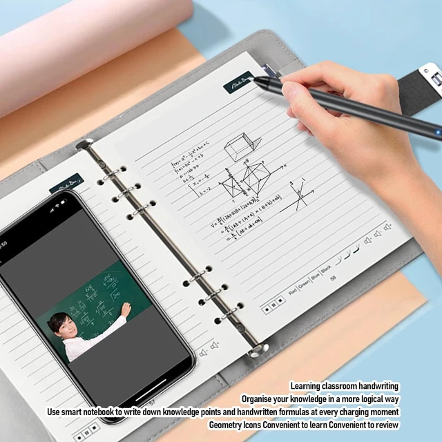 Alt view image 6 of 7 - 3 in1 Digital Smart Pen, Smartpen Notebook Set, Real Time Sync for Digitizing, Bluetooth 5.0 Paper Smart Writing Set, Convert to Text, OCR Technology, for iOS for Android (Black Grey