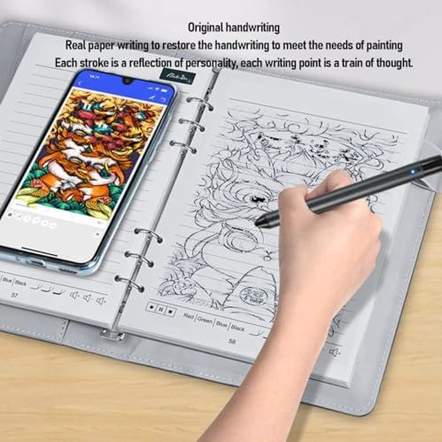 Alt view image 3 of 7 - 3 in1 Digital Smart Pen, Smartpen Notebook Set, Real Time Sync for Digitizing, Bluetooth 5.0 Paper Smart Writing Set, Convert to Text, OCR Technology, for iOS for Android (Grey Black