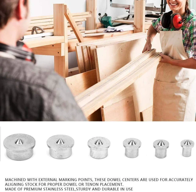 Alt view image 4 of 7 - 6PCS Dowel and Tenon Drill Center,4MM, 5MM, 6MM, 8MM, 10MM, 12MM Wood Dowel Center Point Pin,for Marking Exact Drill Location