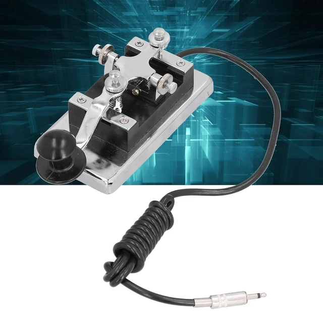 Alt view image 7 of 7 - Morse CW Telegraph, Professional Morse CW Telegraph Straight Key, Stainless Steel CW Telegraph, Morse Communication,HYK4,