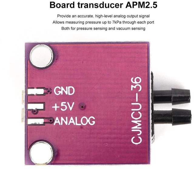 Alt view image 3 of 7 - Pressure Sensor, MPXV7002DP Pressure Sensor Board Transducer APM2.5 Electric Components