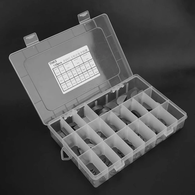 Alt view image 6 of 7 - 21 Kinds of Woodruff Key,135 Pcs Woodruff Key Assortment Kit,Flywheel Pulley Crank Way Key Assortment Kit,Made of fine Material of Long Service Life and Good Durability