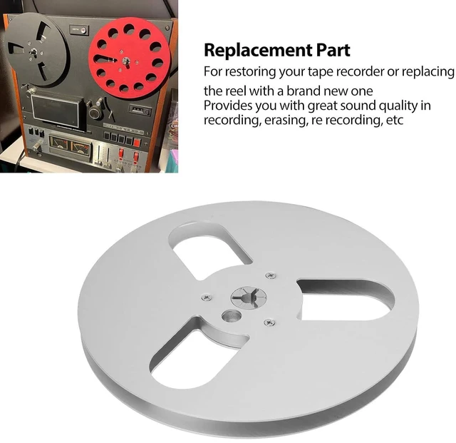 Alt view image 3 of 7 - Takeup Reel, 1/4 7 Inch Empty Take Up Reel to Reel Small Hub Aluminum Alloy Takeup Reel with 3 Holes, Opening Machine Part Empty Tape Reel (Silver)
