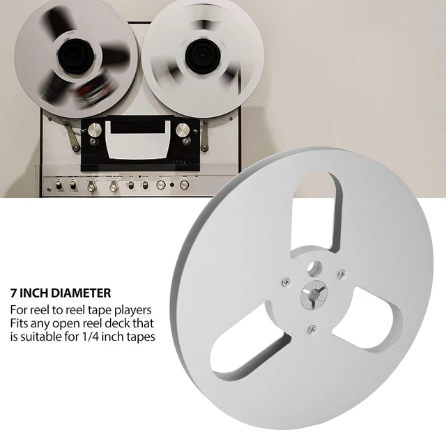 Alt view image 4 of 7 - Takeup Reel, 1/4 7 Inch Empty Take Up Reel to Reel Small Hub Aluminum Alloy Takeup Reel with 3 Holes, Opening Machine Part Empty Tape Reel (Silver)