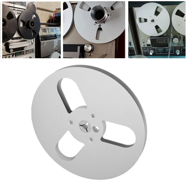 Alt view image 6 of 7 - Takeup Reel, 1/4 7 Inch Empty Take Up Reel to Reel Small Hub Aluminum Alloy Takeup Reel with 3 Holes, Opening Machine Part Empty Tape Reel (Silver)