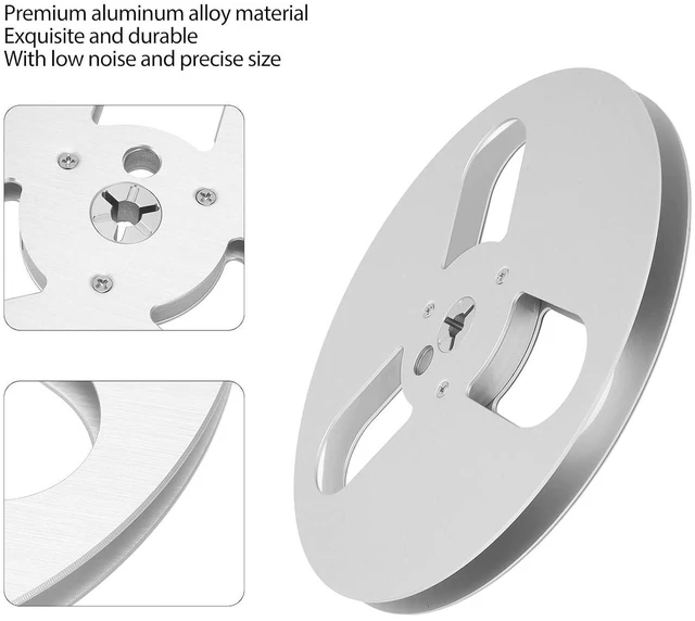 Alt view image 5 of 7 - Takeup Reel, 1/4 7 Inch Empty Take Up Reel to Reel Small Hub Aluminum Alloy Takeup Reel with 3 Holes, Opening Machine Part Empty Tape Reel (Silver)