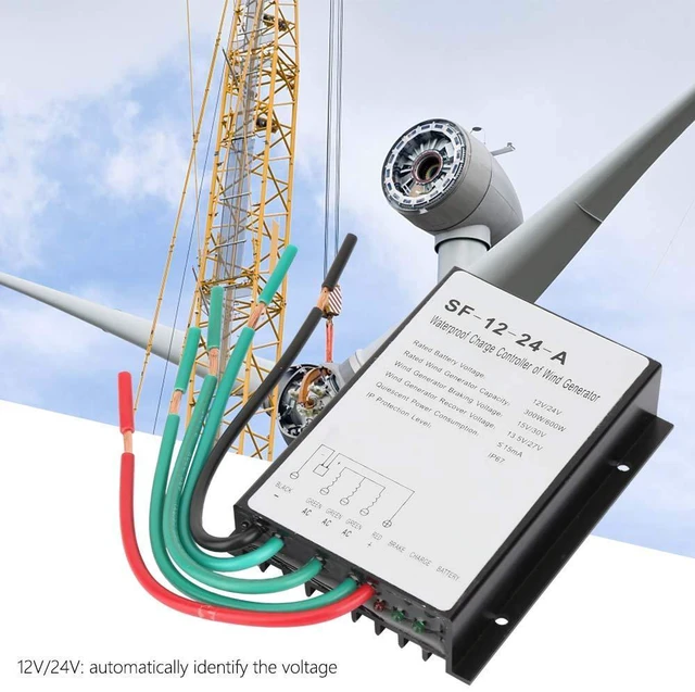 Alt view image 3 of 7 - Wind Controller 12V/24V 300W/600W,Automatic Wind Power Regulator,IP67 Wind Turbine Generator Controller Regulator