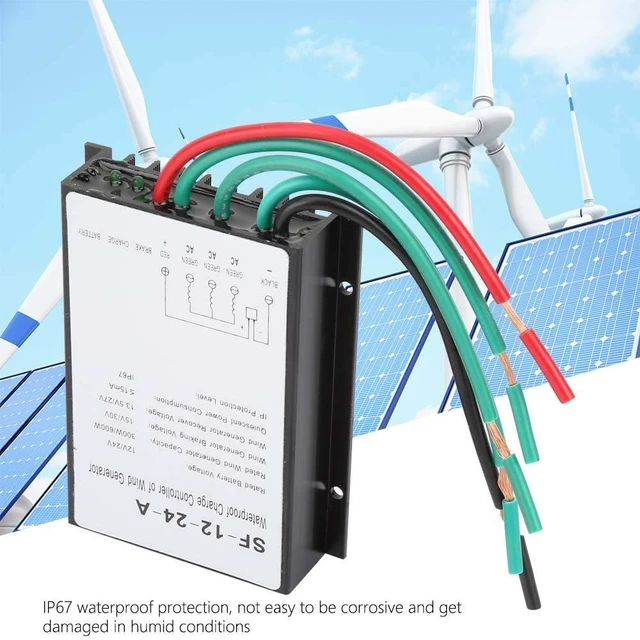 Alt view image 4 of 7 - Wind Controller 12V/24V 300W/600W,Automatic Wind Power Regulator,IP67 Wind Turbine Generator Controller Regulator