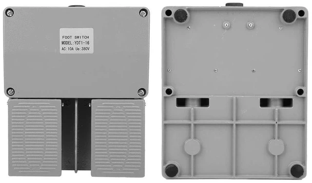 Alt view image 5 of 7 - Foot Switch,Dual Foot Pedal Switch,Momentary Foot Operated Pedal Controller Power Switch 380VAC 10A, for lathes,Drills, Punching Machines,