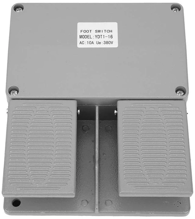 Alt view image 6 of 7 - Foot Switch,Dual Foot Pedal Switch,Momentary Foot Operated Pedal Controller Power Switch 380VAC 10A, for lathes,Drills, Punching Machines,