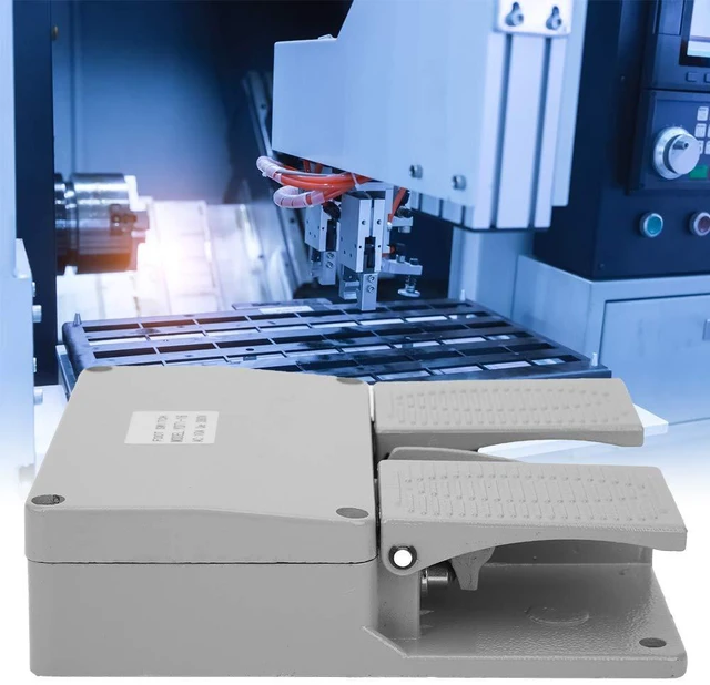 Alt view image 4 of 7 - Foot Switch,Dual Foot Pedal Switch,Momentary Foot Operated Pedal Controller Power Switch 380VAC 10A, for lathes,Drills, Punching Machines,