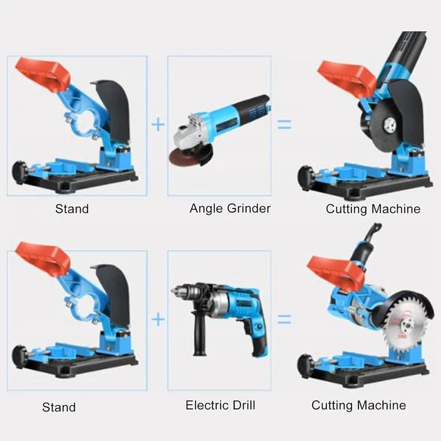 Alt view image 4 of 7 - Angle Grinder Stand, Angle Grinder Fixed Bracket Polishing Machine Conversion Cutting Machine Table Saw, Adjustable 45 Degree Clamp with Protective Cover