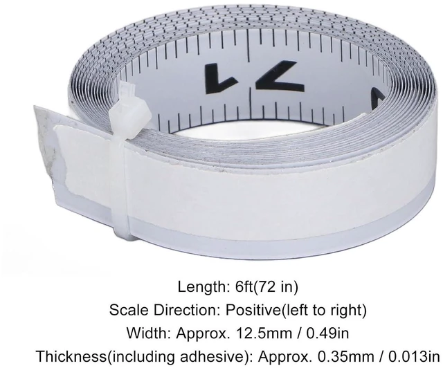 Alt view image 7 of 7 - Adhesive Measure Tape, 6FT 72Inch Left to Right Reading Carbon Steel Measure Tape with Adhesive Backing, Sticky Measure Tape Measuring Tape for Saw Table Workbench