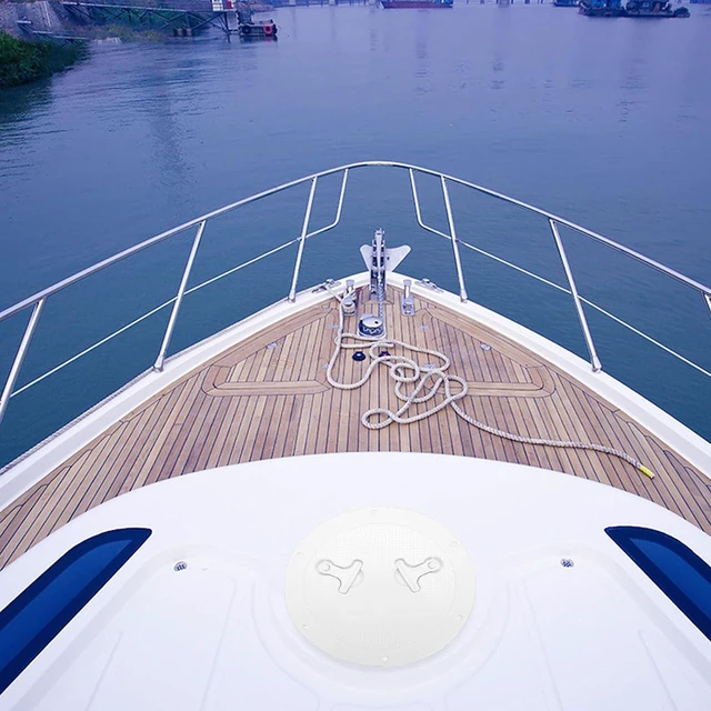Alt view image 4 of 7 - 9in Round Boat Hatch Cover, Reinforced Non Slip Surface with Easy Grip Rotating Handles, Watertight Seal for Marine Deck Access on Boats Yachts RVs (White)