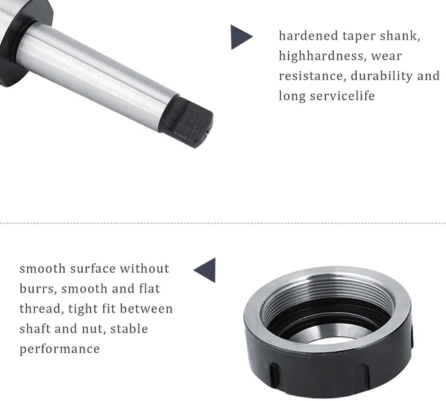 Alt view image 3 of 7 - MTA3 ER40UM Morse Taper Collet Chuck Holder,3-26mm Carbon Steel Collet Chuck Holder,High Precision,High Hardness, And Wear-Resistant,For All Kinds Of Milling Machine Processing