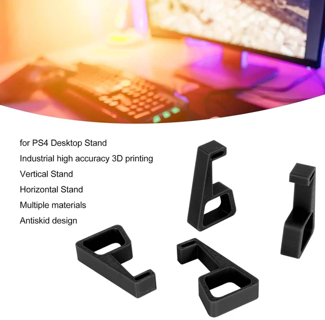 Alt view image 2 of 7 - 4PC Horizontal Vertical Stand for Console, 4 Stand Cooling Station Feet, Slip Stable Game Console Support Feet (Black)