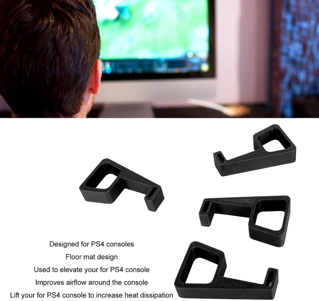 Alt view image 3 of 7 - 4PC Horizontal Vertical Stand for Console, 4 Stand Cooling Station Feet, Slip Stable Game Console Support Feet (Black)