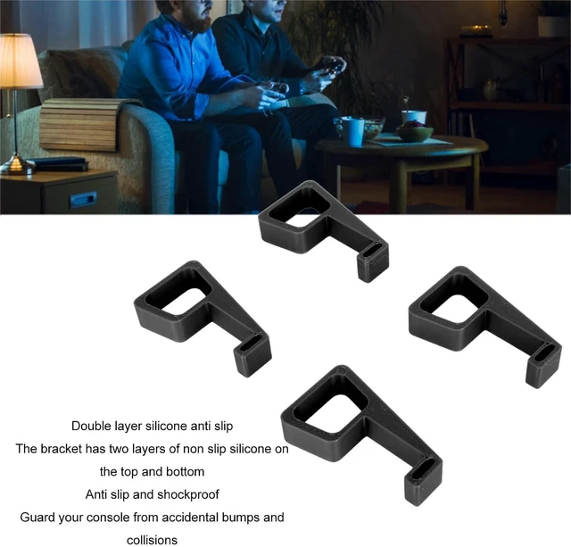 Alt view image 5 of 7 - 4PC Horizontal Vertical Stand for Console, 4 Stand Cooling Station Feet, Slip Stable Game Console Support Feet (Black)