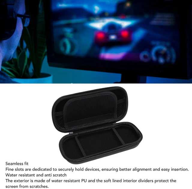 Alt view image 3 of 7 - Hard Case for 3000 Game Console, Black, EVA Shell, Game Console Case with Pockets, Wrist Strap, Two Way Zipper