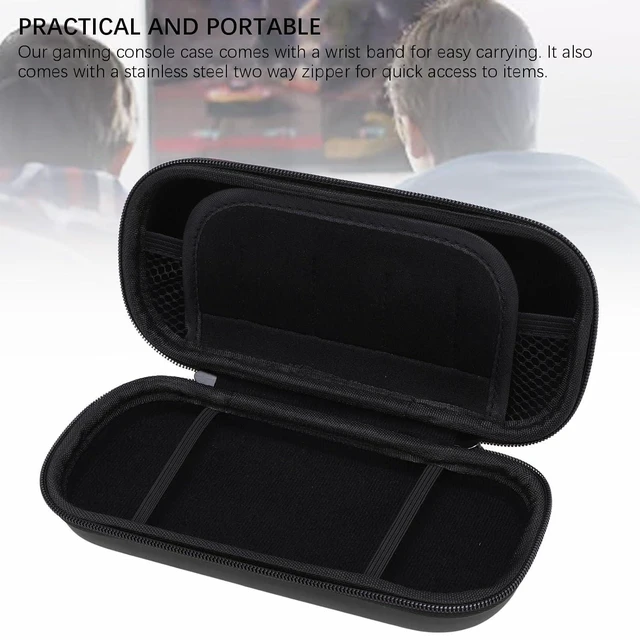 Alt view image 6 of 7 - Hard Case for 3000 Game Console, Black, EVA Shell, Game Console Case with Pockets, Wrist Strap, Two Way Zipper