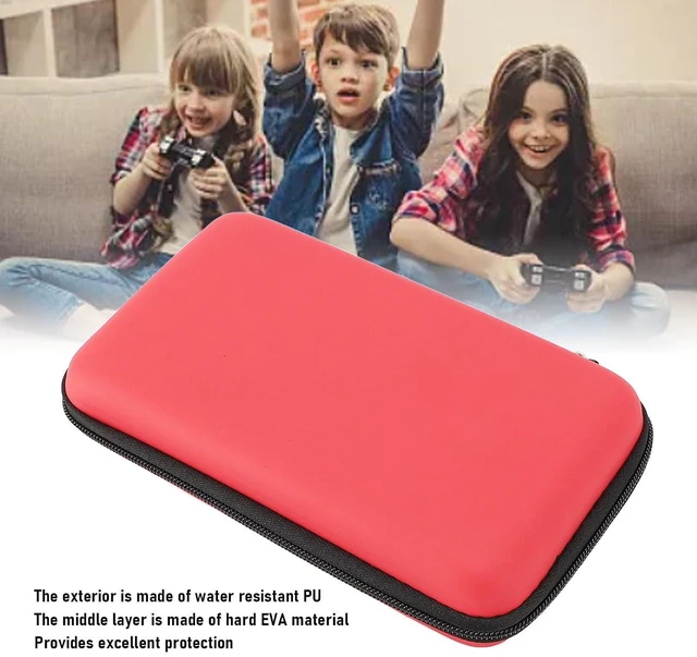 Alt view image 3 of 7 - Game Console Hard Shell Case, Portable with 8 Game Slot Inner Pocket, Water Travel Protective Case for New 3DS XL, for New 3DS XL, for New 2DS XL (Red)