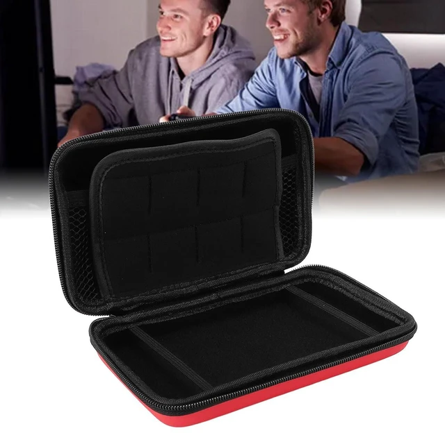 Alt view image 5 of 7 - Game Console Hard Shell Case, Portable with 8 Game Slot Inner Pocket, Water Travel Protective Case for New 3DS XL, for New 3DS XL, for New 2DS XL (Red)