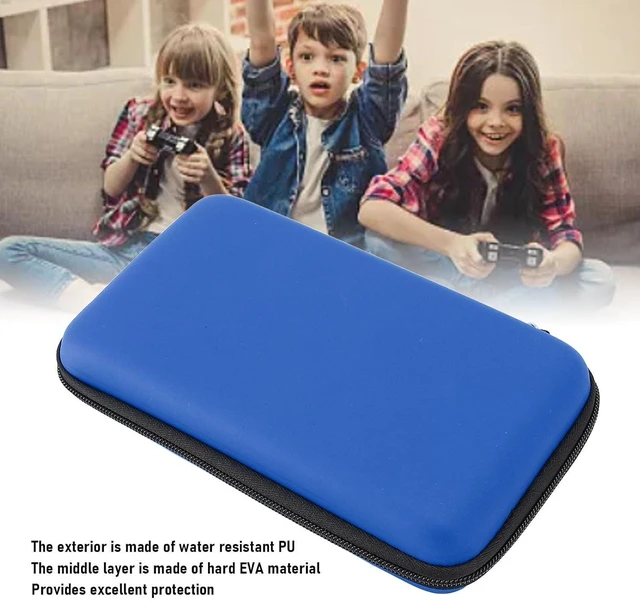 Alt view image 3 of 7 - Game Console Hard Shell Case, Portable with 8 Game Slot Inner Pocket, Water Travel Protective Case for New 3DS XL, for New 3DS XL, for New 2DS XL (Blue)