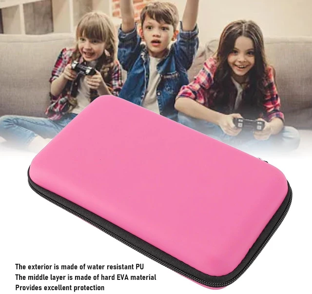 Alt view image 2 of 7 - Game Console Hard Shell Case, Portable with 8 Game Slot Inner Pocket, Water Travel Protective Case for New 3DS XL, for New 3DS XL, for New 2DS XL (Pink)